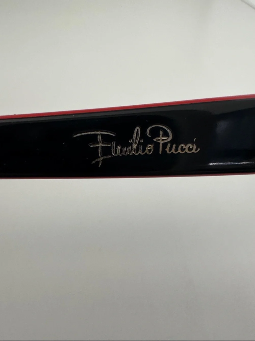 Emilio Pucci Oversized Shield Sunglasses Blue Lens Tricolor Frame
